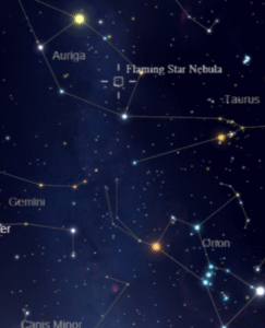 A location Map of the Flaming Star Nebula